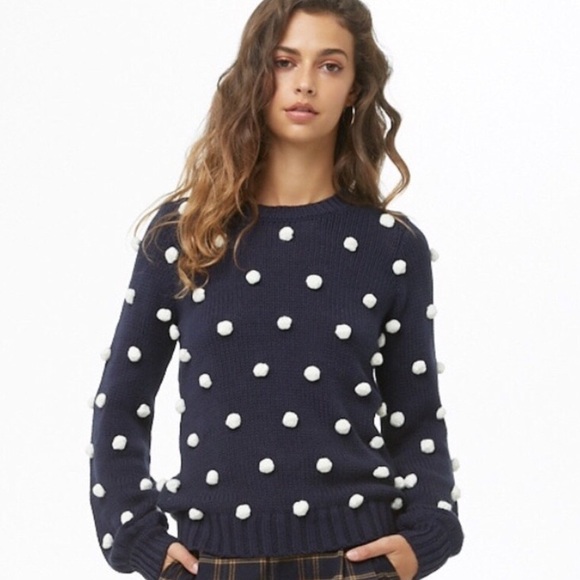 Forever 21 Pom Pom Sweater Sz M - Picture 2 of 8